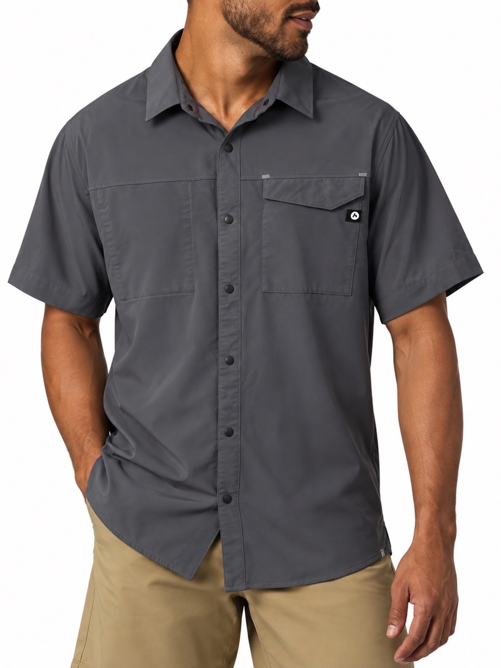 MARMOT Aerobora Short Sleeve Shirt Men's Size Medium Cinder Gray